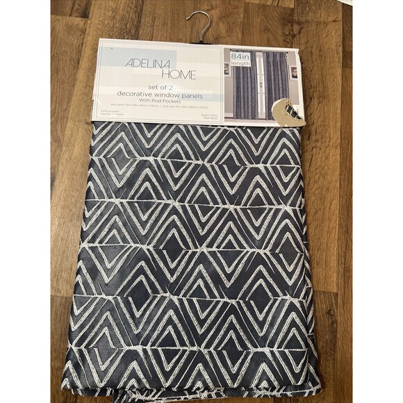 Window Panels With Rod Pockets Set of 2 - Adelina Home 84in Length - Decorative - Picture 3 of 6